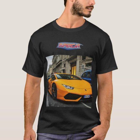壮大なスーパーカーメンズTシャツデザイン。 Tシャツ (正面)