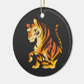 壮大なタイガーとオリエンタルドラゴン セラミックオーナメント (左)