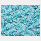 壮大なターコイズの紫陽花の花 フリースブランケット (正面(横))