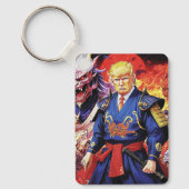 壮大なトランプサムライアニメ キーホルダー (正面)