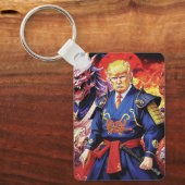 壮大なトランプサムライアニメ キーホルダー (正面)