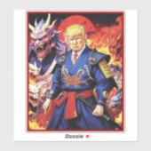 壮大なトランプサムライアニメ シール (シート)