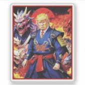 壮大なトランプサムライアニメ シール (正面)