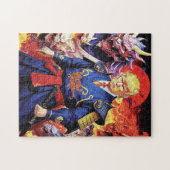 壮大なトランプサムライアニメ ジグソーパズル (横)