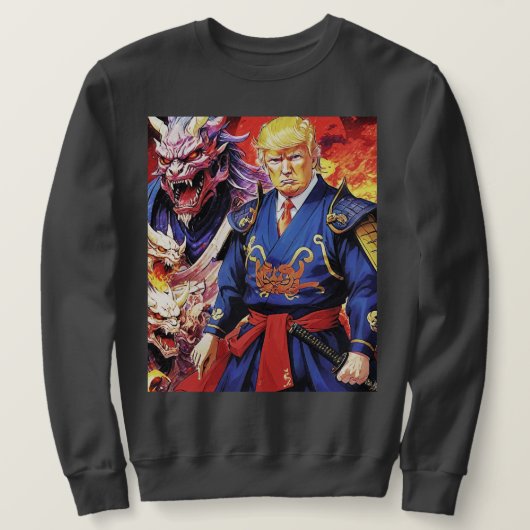壮大なトランプサムライアニメ スウェットシャツ (デザイン正面)