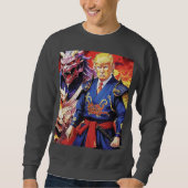 壮大なトランプサムライアニメ スウェットシャツ (正面)