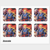 壮大なトランプサムライアニメ スクエアシール (シート)