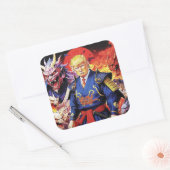 壮大なトランプサムライアニメ スクエアシール (封筒)