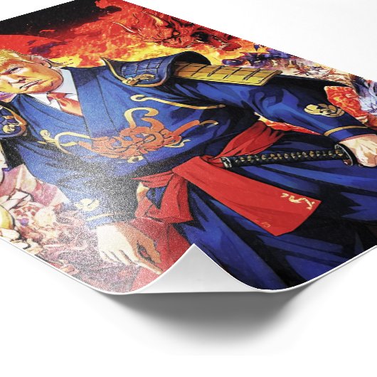 壮大なトランプサムライアニメ フォトプリント            (角)