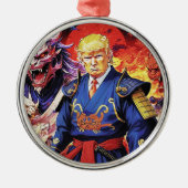 壮大なトランプサムライアニメ メタルオーナメント (正面)