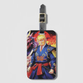壮大なトランプサムライアニメ ラゲッジタグ (正面縦)
