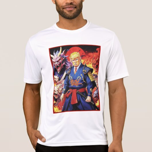 壮大なトランプサムライアニメ Tシャツ (正面)