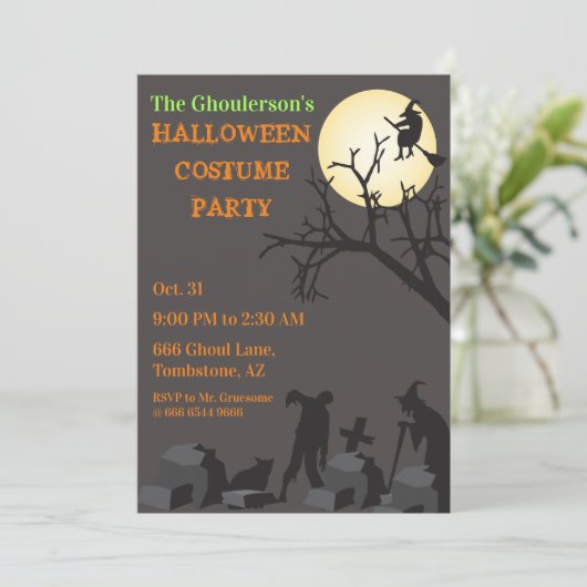 壮大なハロウィーン大人の衣装パーティー契約 招待状 (スタンド正面)