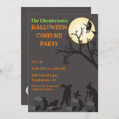 壮大なハロウィーン大人の衣装パーティー契約 招待状 (正面/裏面)