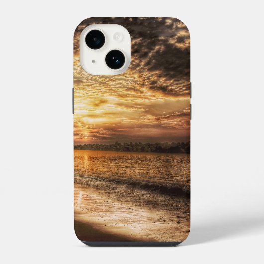 壮大なビーチの日の出 iPhoneケース (裏面)