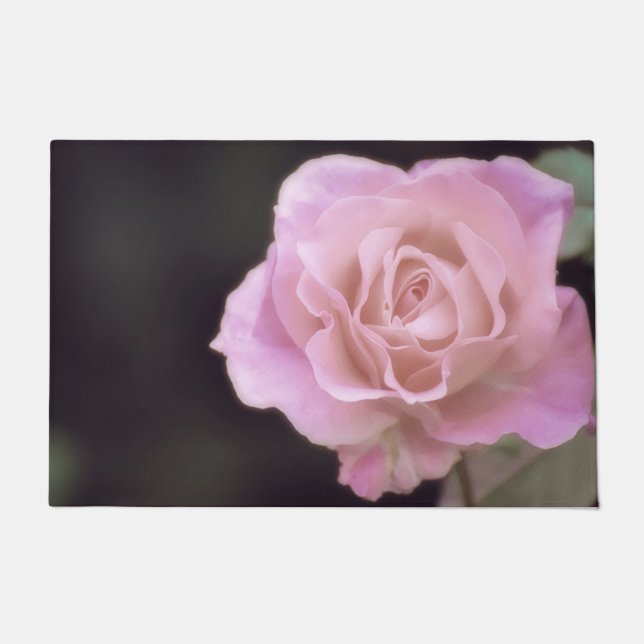 壮大なピンクのバラ ドアマット (正面)