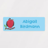 壮大なフリゲート鳥の漫画パーソナライズされた ラベル (デザイン1)