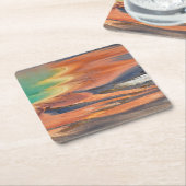 壮大なプリズム春の雨水 スクエアペーパーコースター (アングル)