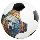壮大なホッキョクグマのステンドグラスアート サッカーボール (3/4)