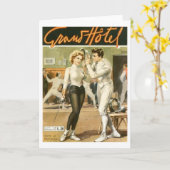 壮大なホテルのイタリアンなフェンシングの広告! フェンシングのメッセージカード カード (黄色い花)