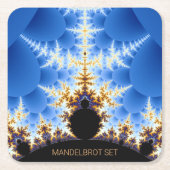 壮大なマンデルブロットフラクタル スクエアペーパーコースター (正面)