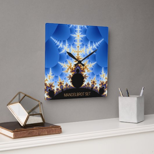 壮大なマンデルブロットフラクタル スクエア壁時計 (オフィス)