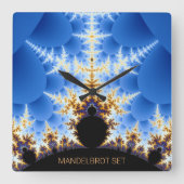 壮大なマンデルブロットフラクタル スクエア壁時計 (正面)