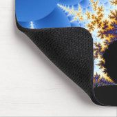 壮大なマンデルブロットブルーブラック金ゴールドフラクタル マウスパッド (コーナー)