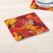 壮大なメープル葉 スクエアペーパーコースター (アングル)