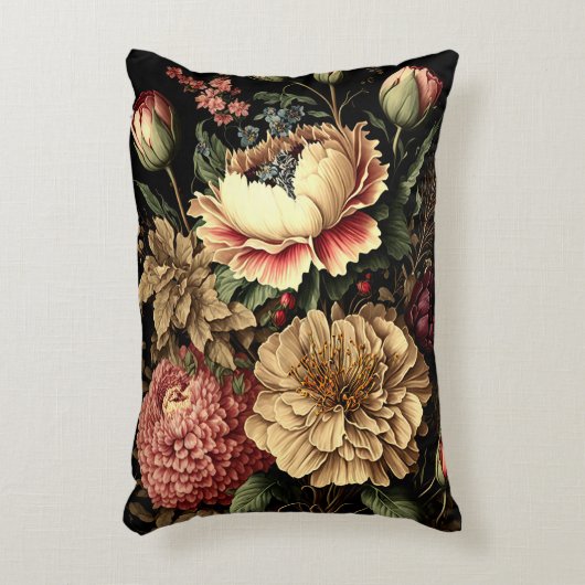 壮大なヴィンテージフローラ配置 アクセントクッション (正面(垂直))