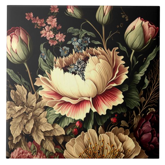 壮大なヴィンテージフローラ配置 タイル (正面)