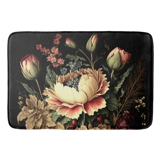 壮大なヴィンテージフローラ配置 バスマット (正面)