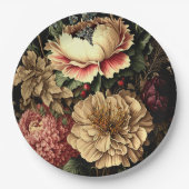 壮大なヴィンテージフローラ配置 ペーパープレート (正面)