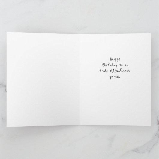 壮大な人マグパイバード自然誕生日 カード (内部)