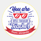 壮大な先生パーソナライズされたの評価の週 ラウンドシール (正面)