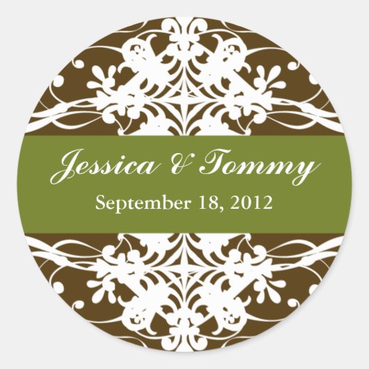 壮大な地球の結婚式のラベル ラウンドシール (正面)