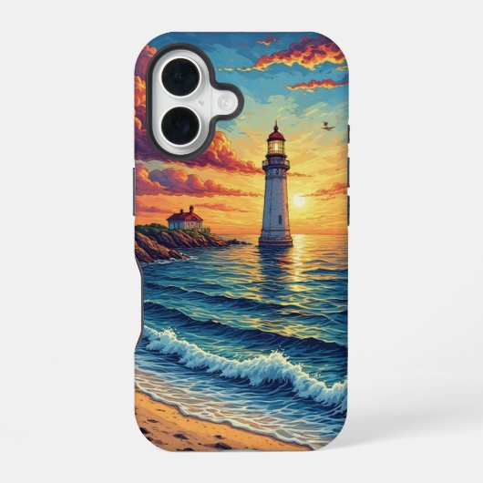壮大な夕焼け iPhone 16ケース (裏面)