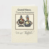 壮大な姪の最初感謝祭のトルコ家族 シーズンカード (正面)