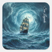 壮大な嵐ボート月波の冒険 スクエアシール (正面)