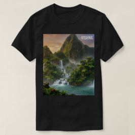 壮大な幻想の森と滝の美意識 Tシャツ