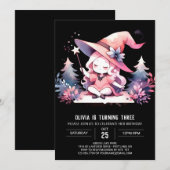 壮大な幻想的な魔法使いの誕生日 招待状 (正面/裏面)