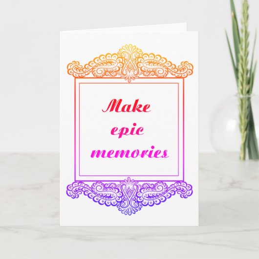 壮大な思い出を作前向きる – 引用文 カード (正面)