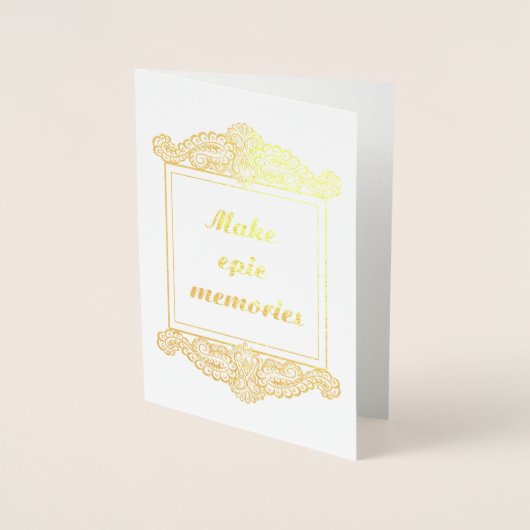 壮大な思い出を作前向きる – 引用文 箔カード (正面)