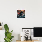 壮大な戦い：オルカ対クラケンのポスター – スリリングなU ポスター (ホームオフィス)