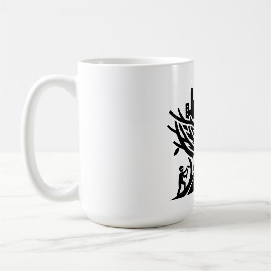 壮大な新世界を築く都市の巣作り コーヒーマグカップ (左)