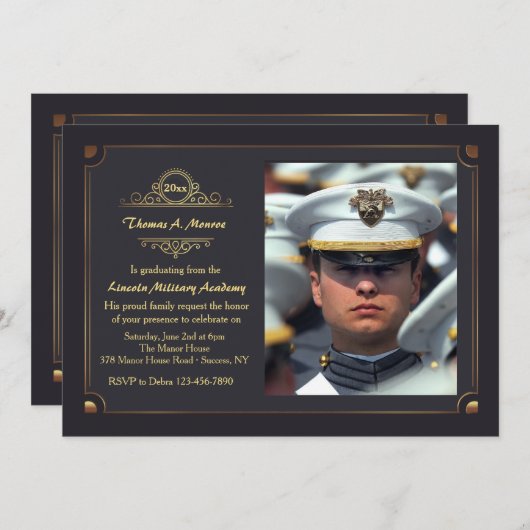 壮大な方法の写真の卒業の招待状 招待状 (正面/裏面)