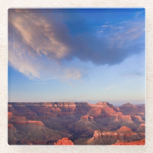 壮大な日没 ガラスコースター (正面)