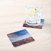 壮大な日没 スクエアペーパーコースター (インサイチュ)