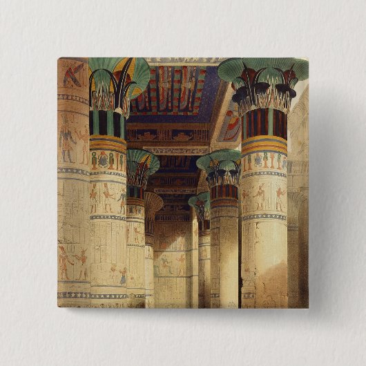 壮大な柱廊玄関の下の眺め、Philae 缶バッジ (正面)