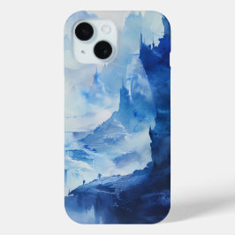 壮大な氷に閉ざされた山々のスマホケース iPhone 15ケース